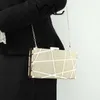 lady Evening Bags Creative Pu Hollow Grid Small Square Bag Banquet Dinner Celebrity Party Dress Handbag Wedding