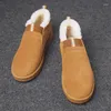 أحذية غير رسمية شتاء رجال الثلج أحذية الذكور بالإضافة إلى الدفء المخملي السميك غير القطني غير المنقح