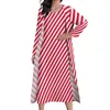 Casual Dresses Abstract Line Print Dress Mod Circles Cute Maxi Korean Fashion Boho Beach Long Sleeve Graphic Vestidos 5XL