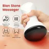 Stone GuaSha Massager Electric Compress Heating Vibration For Body Natural Warming Moxibustion Instrument Skin Spa USB 240313