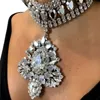 Lusso esagerazione multistrato strass catena robusta cristallo pesante choker collane di dichiarazione per le donne gioielli con pendente di fascino 240311