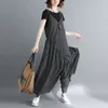 Lässige Kleider Anese Streetwearmaxi ES für Frauen Rsvppap Officials Store 2024 Trend Overall Loose Big Yards Condole Jumpsuits Stripe Divi