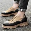 Walking for Hikeup 955 Schuhe Schuh Menbritish Stil dicker Boden Arbeit Sneaker Mann großer Kopf Leder Winter Männer 174