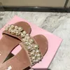 Nuove pantofole da donna Sandali di lusso con perle di velluto Scarpe estive alla moda