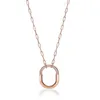 Designer Tjia tiffay and co Collana in argento sterling S925 Nuova versione alta Catena con testa di blocco Diamante rosa a forma di U Collare semplice moda donna