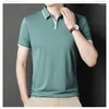 Erkek Polos MLSHP Yaz Polo Gömlek Yüksek Kaliteli Kısa Kollu Düz Renk İşletme İş Gündelik Erkek Tişörtler Moda Adam Tees 4xl