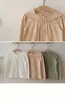 2024 primavera coreano crianças roupas meninas algodão rendas manga comprida camisa de fundo camiseta e saias malha crianças conjunto 240306