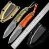 Taktiska knivar Duoclang Outdoor Camping Straight Knife AUS-8A Stål Bindande rep Taktiska militära överlevnadsverktyg Knivar med K Sheathl2403