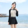 Women's Swimwear Summer Mid Kids Girls Beach Sunscreen Quick-Drying Swimsuit Cute Student Fashion Spa