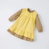 DB1221161 dave bella spring baby girls fashion plaid dress with a small bag party children girl infant lolita 2pcs clothes 240311