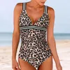 Maillots de bain pour femmes One Piece Femmes Spaghetti Strap Deep V Cou Sexy Monokini Été Ruché Slim Fit Maillots de bain Maillots de bain