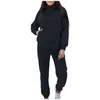 Femmes deux pièces pantalons survêtement à capuche pantalons costumes décontracté Sport costume hiver ensemble 2 pièces pour femmes vêtements ensembles sweats