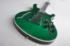 Guitar Green Semihollow Electric Guitar with Flame Maple Veneer,rosewood Fretboard,providing Customized Service