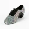 Dance Shoes Fashion Designer Heels Boys And Children Full Handmade Diamonds Latin Dancing Men's Shoe Soft Bottom A-1305