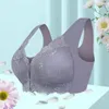 Bras mulheres botão frontal sem fio sutiã grandes seios confortáveis respirável plus size roupa interior bralette profundo v lingerie