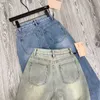 Kvinnors jeansdesigner MM23 Autumn/Winter New Fashion Handduk broderade bokstäver tvättar och slitna rakt ben 20t3