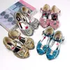 Sandalias para niñas Zapatos de baile latino con lazo de diamantes de imitación Sandalias para niños de 5 a 13 años Zapatos de princesa de tacón alto de verano Sandalias para niños 240312