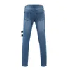 Herrbyxor Midrise Slim Fit Ripped Jeans Casual Right Leg för Man1Fashionable Sale kläder 240313