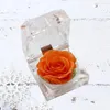 Fleurs décoratives Rose artificielle préservée fleur éternité jamais fanée cadeau pour la saint-valentin avec boîte à tiroir