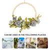 Decorative Flowers Faux Wood Bead Garland Hanging Floral Wreath Plant Wedding Plastic Farmhouse Pendant