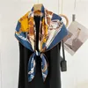 Scarves BAG PRINT TWILL CARRe Natural Mulberry Scarf Wrap Shawls 110CM Silk Square Large Hand Rolled Edges Foulard En Soie