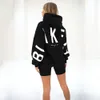 Kadın Hoodies Kız Sweatshirt Sıradan Mektuplar Baskı Sweatshirt Kadın Moda Uzun Kollu Gevşek Y2K Sokak Giyin
