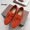 Summer Walk Loafers Loro Piano Leather LOFO Mens Dress Shoes Moccasins Comfort Flat-bottomed Casual Slip-on Lazy Fashion Shoes