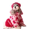 Abbigliamento per cani Abbigliamento invernale in pelliccia per cani di piccola taglia Giacca in peluche Warm Love Schnauzer Teddy Bichon Frise Puppy Borsa per abbigliamento per animali domestici