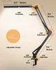 Table Lamps LED Folding Metal Desk Lamp Clip on Light Clamp Long Arm Diming Table Lamp 3 Colors Adjustable For Living Room Reading Computers YQ240316