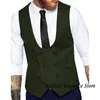 Herrenwesten Freizeitweste U-Ausschnitt Casual Herringbone Tweed Slim Fit Weste Männliche Kleidung Einreiher Gilet Männer Chaleco Homb