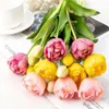 Декоративные цветы 1 букет, очаровательный цветочный декор, искусственный ПВХ, устойчивый к разрыву, легкий уход, длинные стебли, искусственный тюльпан