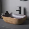 Grifos de lavabo de baño Mesa de arte de arte cuadrado Washbasin oval