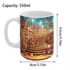 Muggar 3D Bookhelf Mug Funny Space Design Library Shelf Coffee Cup Reader Book Lovers Ceramic Gift Home Kitchen Table Decor Dekor