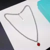 Tiffany and Co – collier boule d'amour en émail perle, pendentif en forme de cœur rouge bleu rose, cadeau féminin de styliste