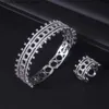 Bruiloft Sieradensets Deluxe 2 STKS Dubai Armband Ring Set Mode-sieraden Dames Bruiloft Verloving Brincos Para As Mulheres HXS018 Q240316