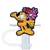 Drinking Sts 12Colors Lazy Cat Sile St Toppers Accessories Er Charms Reusable Splash Proof Dust Plug Decorative 8Mm/10Mm Drop Delivery Ot6Qi