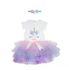 Baby Unicorn RomperTutu Skirts Outfits Summer 2021 Kids Boutique Clothing 324m Infant Girls Birthday Party Dress Up 322 Y25449399