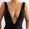 Chaînes de corps chaîne de soutien-gorge bijoux en cristal brillant poitrine harnais Bikini femmes collier goutte glands chaîne de corps