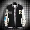 Y2k Mens Bomber Jacket Streetwear Hip Hop Vintage Letter Embroidery Patchwork Baseball Cotton College Coats Outwear 240305