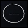 Perlenketten 6 mm 8 mm 10 mm 12 mm Perlenketten Schmuck für Frauen Mädchen Party Club Hochzeit Dekor Modeaccessoires Drop Del Dhwxz