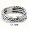 Designer européen et américain 925 en argent sterling bicolore bijoux de luxe DY marque bague croix perle femme rétro DAVID diamant bague cadeau de mariage