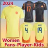 torcedores jogador 24/25 COLOMBIA JAMES Camisa de futebol 2025 COLUmBIa Home Away Copa América D.VALOYES ARANGO C. CHUCHO CUADRADO Camisa de futebol masculino crianças mulheres