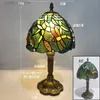 Bordslampor Europeiska Tiffany Retro Restaurant Bar Cafe Stained Glass Bedside Bedroom Creative Small Table Lamp E27 AC110V 220V YQ240316