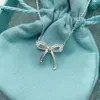 Ontwerper tiffay en co S925 Sterling Zilver prachtige Bow Hanger vrouwelijke zomer lichte luxe niche sleutelbeen ketting Franse net rode veelzijdige nek