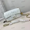 Double Gold Ball Chain Bag Designer Womens Shoulder Bag Leather Diamond Check Seam Gold Hardware Metal Buckle Luxury Handbag Crossbody Bags Makeup Bags Purse 20cm