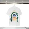 T-shirt da uomo T-shirt da uomo Camicia Casablanc Uomo di lusso T Primavera Estate Nuovo stile Arcobaleno Fungo Girocollo Breve Seeves Traspirante Dhs8M