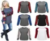 Buffalo Plaid Tshirts 5 Color Women Recorwork Long Sleeve Dound Dound Tops Disual Outdoor Blouse Tops LjJo83031999744