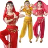 Abbigliamento da palco Costumi per bambini di danza del ventre per bambini Set di danza per ragazze Abiti fatti a mano per spettacoli di Bollywood