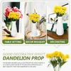 Flores decorativas 10 Pcs Vintage Artificial Dandelion Bride Bouquet Plástico Elegante Dandelions