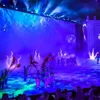 Luzes led infláveis para festa de 4mH (13,2 pés), decoração em pé, plantas aquáticas de algas marinhas com soprador de base e lâmpadas coloridas para boate de palco